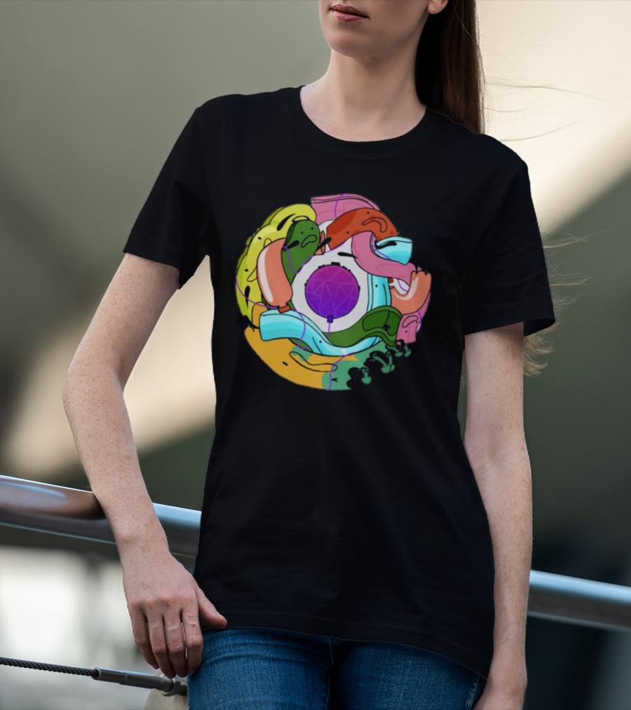 Long Ones Colorful Abstract Circular T-Shirt