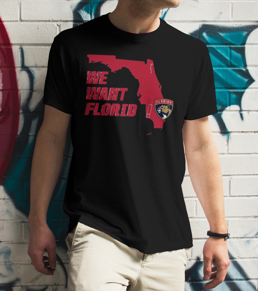 We Want Florida Panthers Map T-Shirt