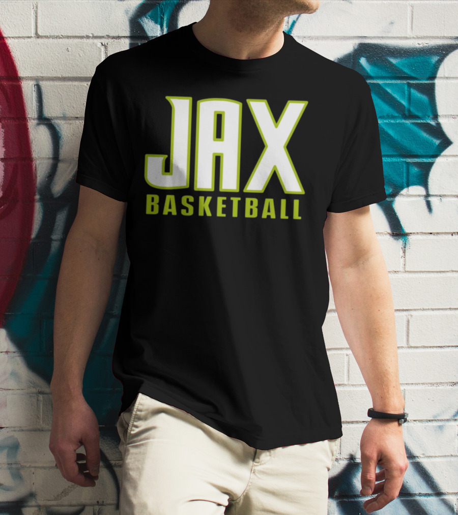 Jax Basketball Bold Neon Typography T-Shirt
