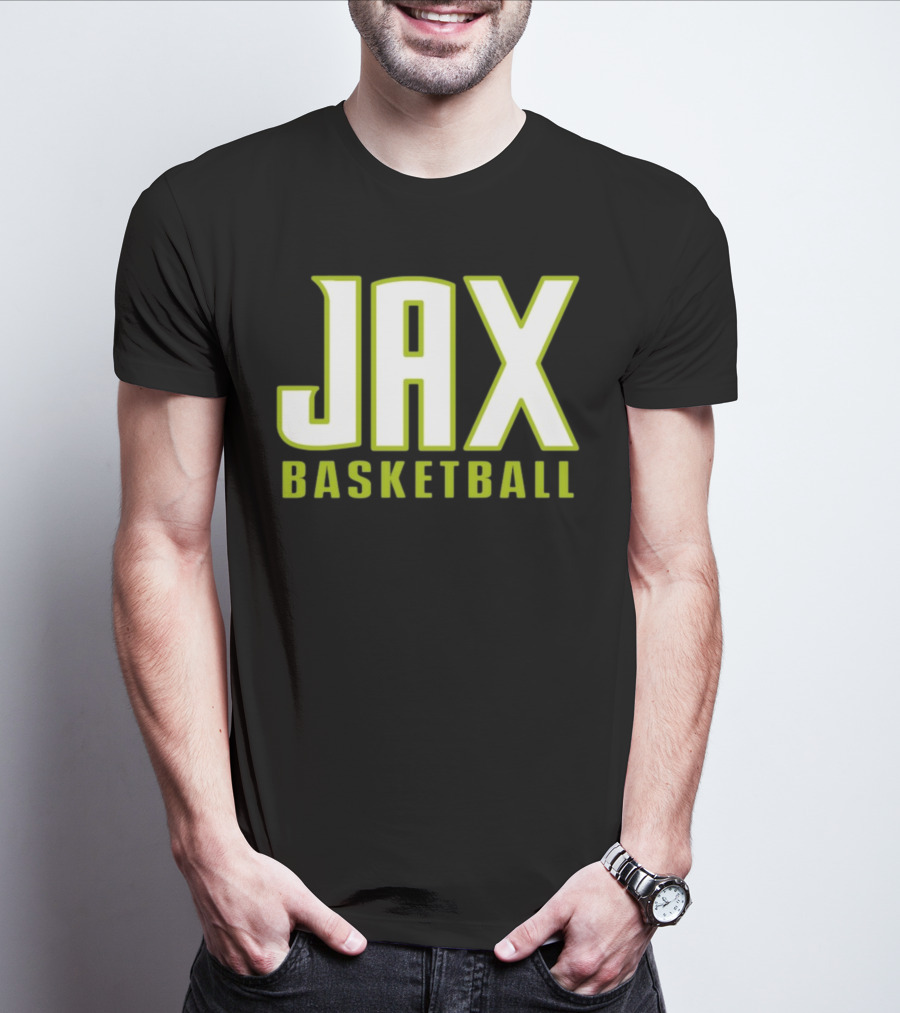 Jax Basketball Bold Neon Typography T-Shirt