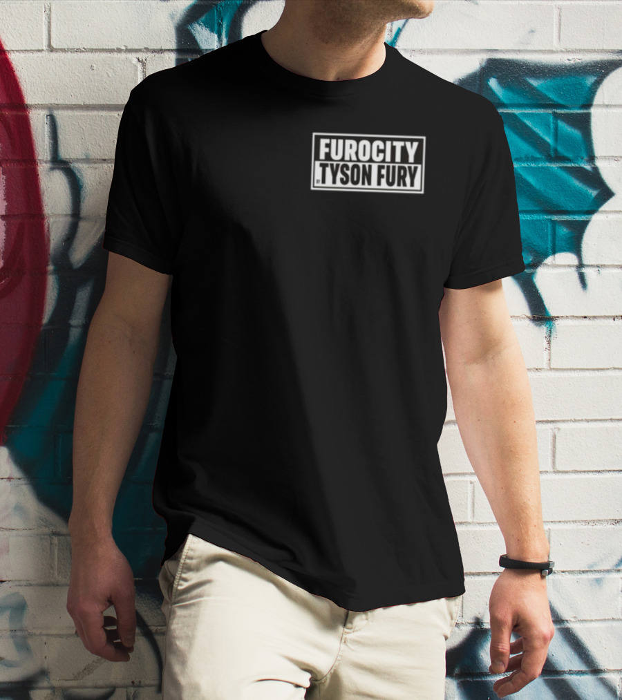 Furocity Tyson Fury Black And White Block Lettering T-Shirt