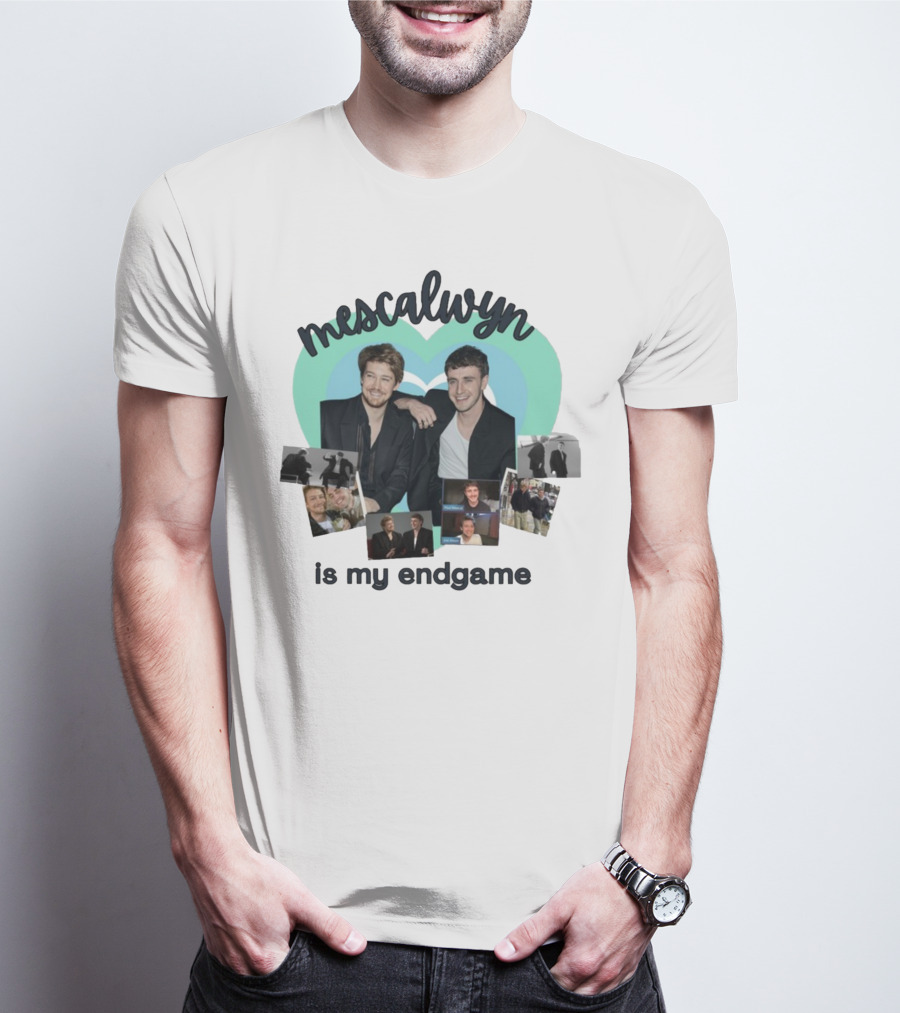 Mescalwyn Is My Endgame Heart Collage With Friends And Candid Moments T-Shirt