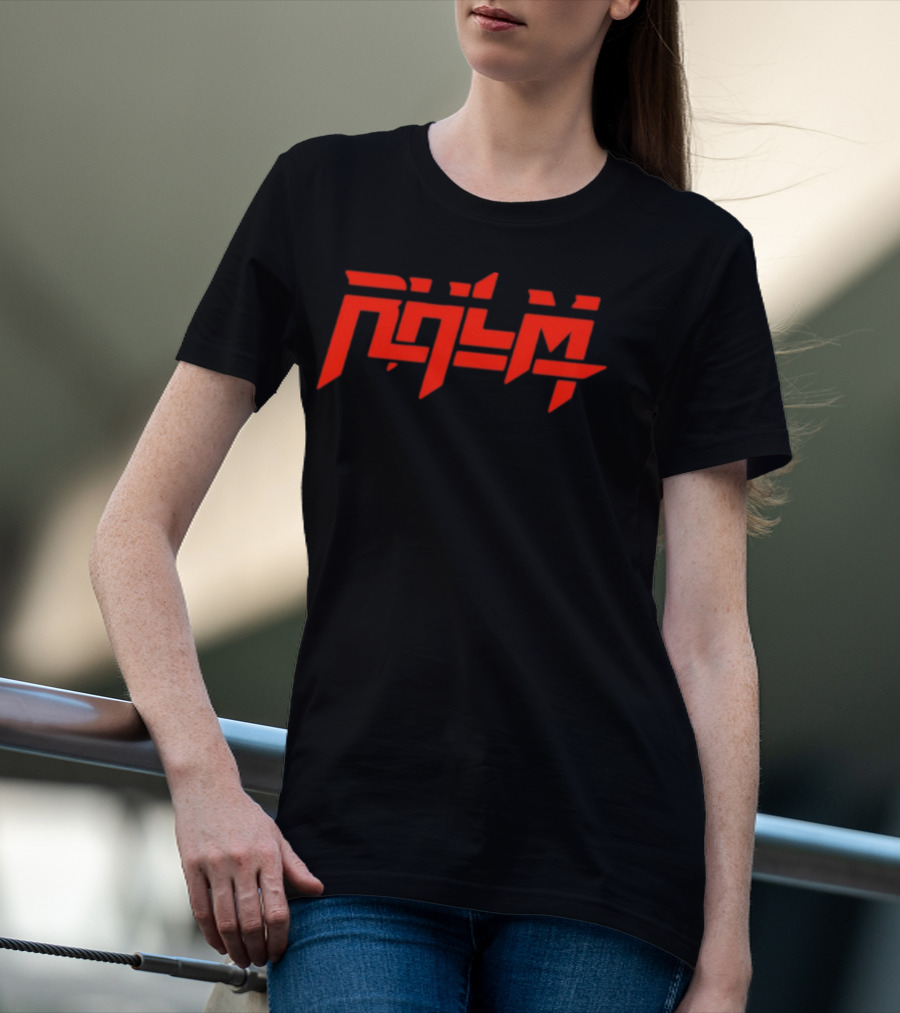 Rhlm Cyberpunk Red Futuristic Typography T-Shirt