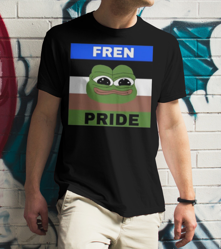 Fren Pride Pepe Flag Image T-Shirt