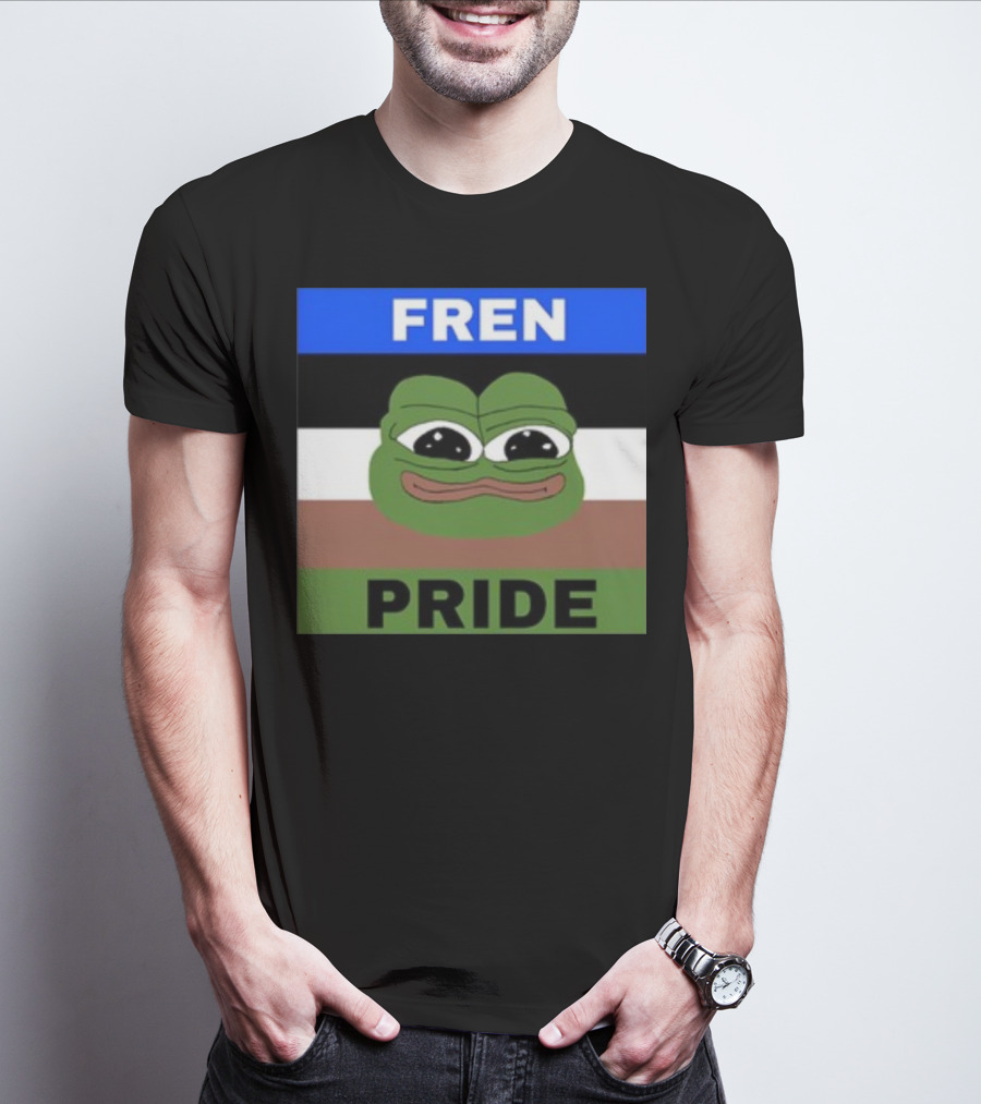 Fren Pride Pepe Flag Image T-Shirt