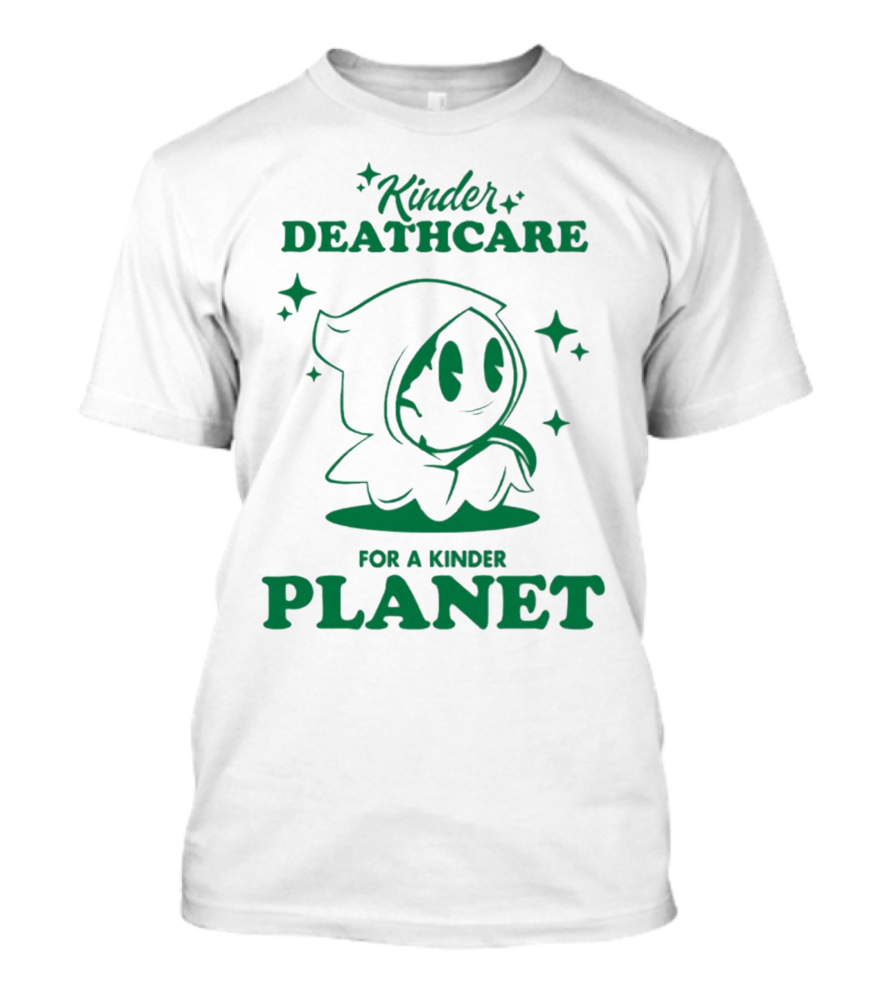 Kinder Deathcare For A Kinder Planet Hoodie Character With Stars T-Shirt