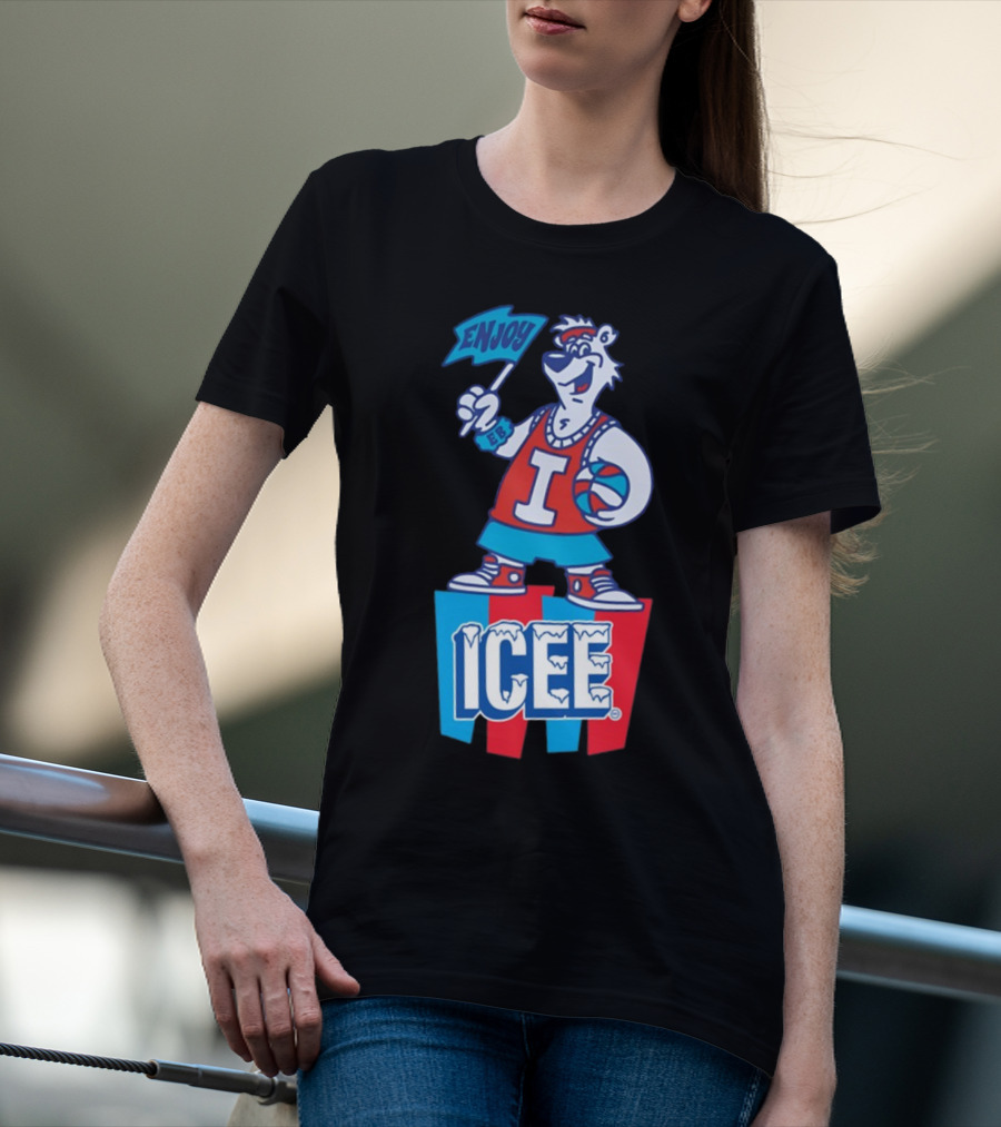Enjoy Icee Basketball Bear Iconic Frozen Drink Fun T-Shirt