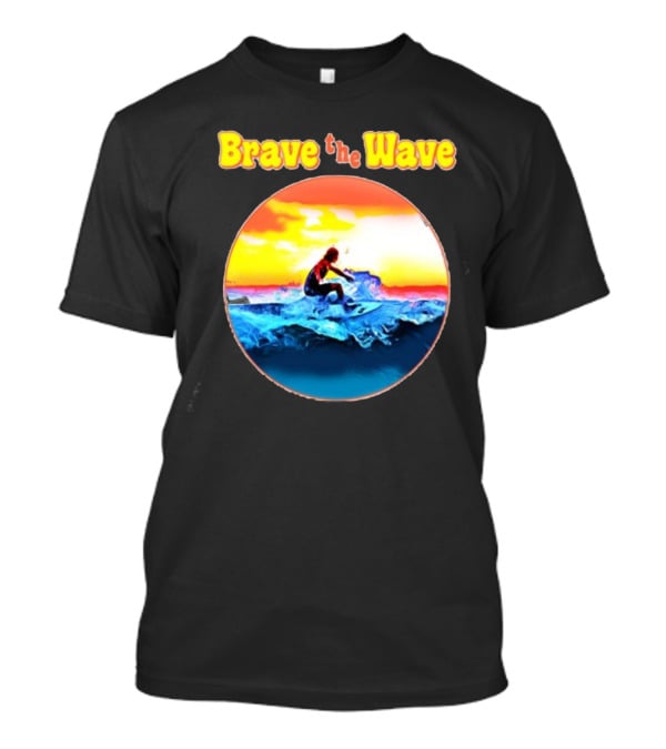 Brave The Wave Surfer At Sunset T-Shirt