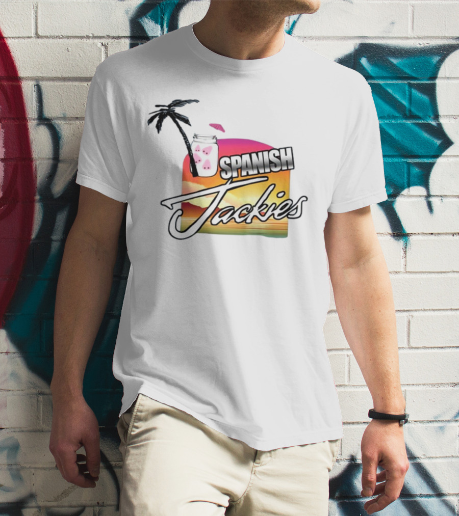 Spanish Jackies Sunset Palm Tree Drink T-Shirt