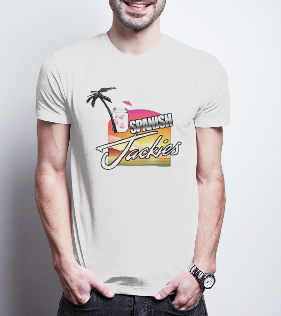 Spanish Jackies Sunset Palm Tree Drink T-Shirt