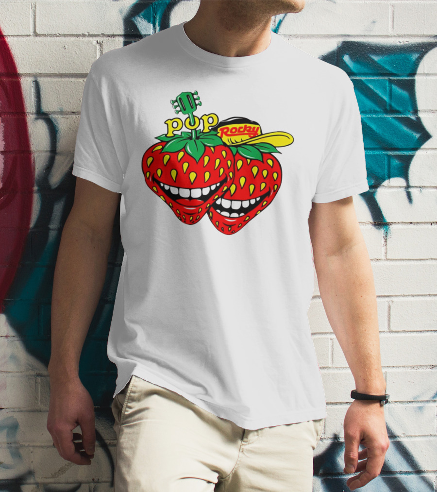 Pop Rocky Strawberry Guitar Grin T-Shirt