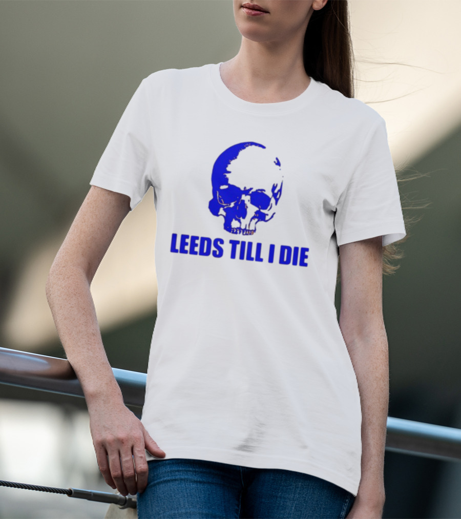 Leeds Till I Die Blue Skull T-Shirt