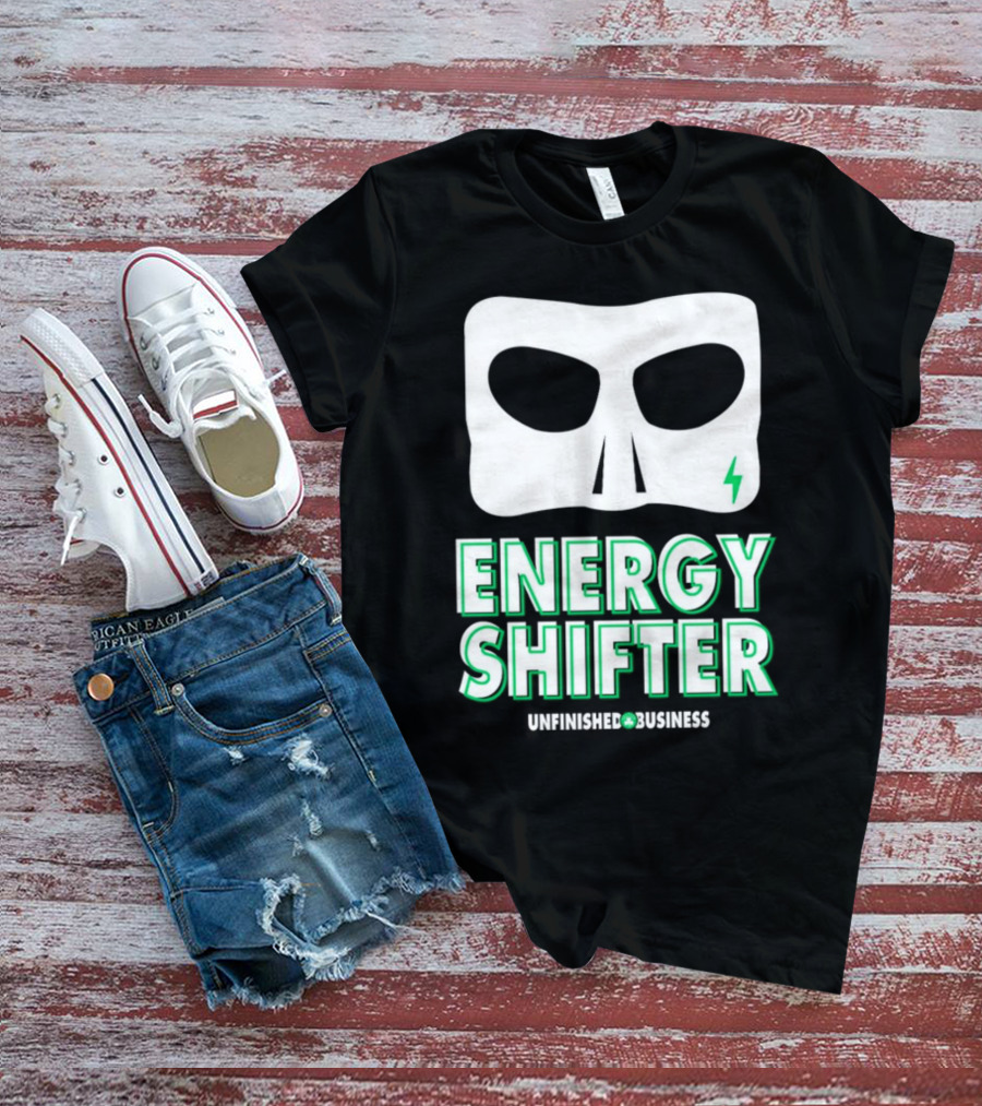 Energy Shifter Unfinished Business Mask With Lightning Bolt T-Shirt