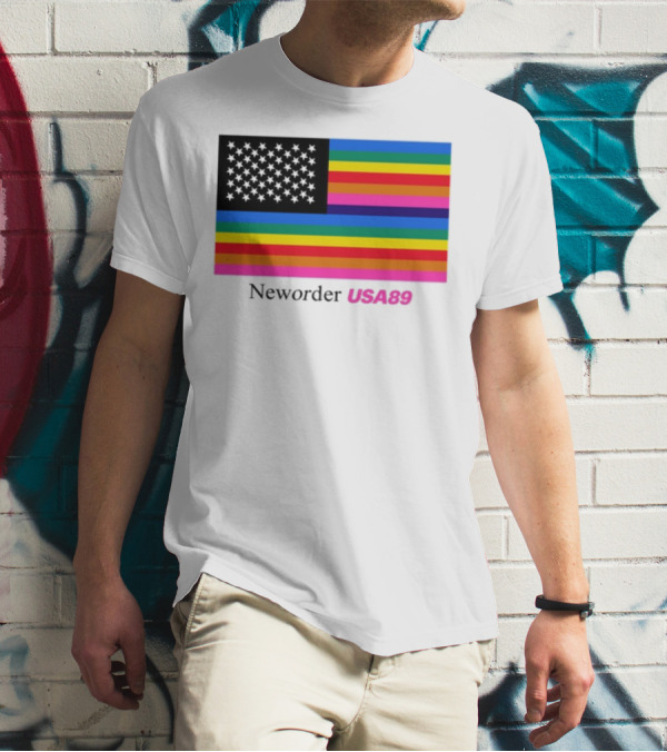 Neworder USA89 Literallyvergil Rainbow Flag T-Shirt