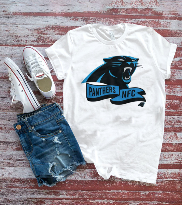 Men's Carolina Panthers New Era Cream Sideline Chrome Logo Panthers NFC T-Shirt