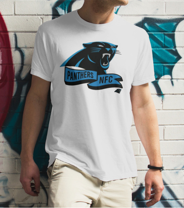 Men's Carolina Panthers New Era Cream Sideline Chrome Logo Panthers NFC T-Shirt