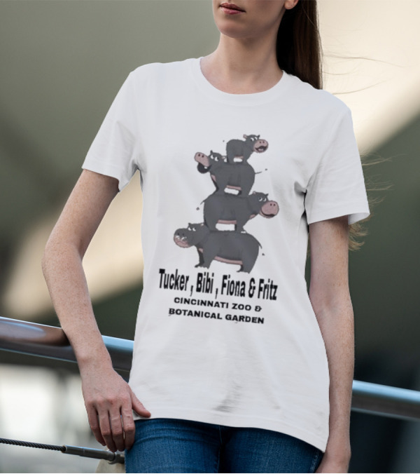 Tucker Bibi Fiona And Fritz Hippos Cincinnati Zoo Botanical Garden Stack T-Shirt