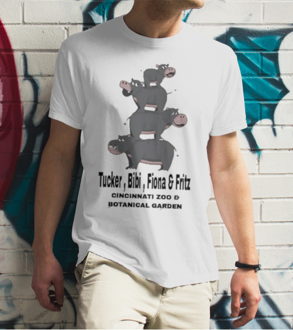 Tucker Bibi Fiona And Fritz Hippos Cincinnati Zoo Botanical Garden Stack T-Shirt