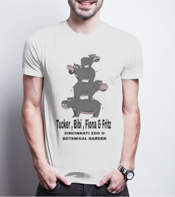 Tucker Bibi Fiona And Fritz Hippos Cincinnati Zoo Botanical Garden Stack T-Shirt