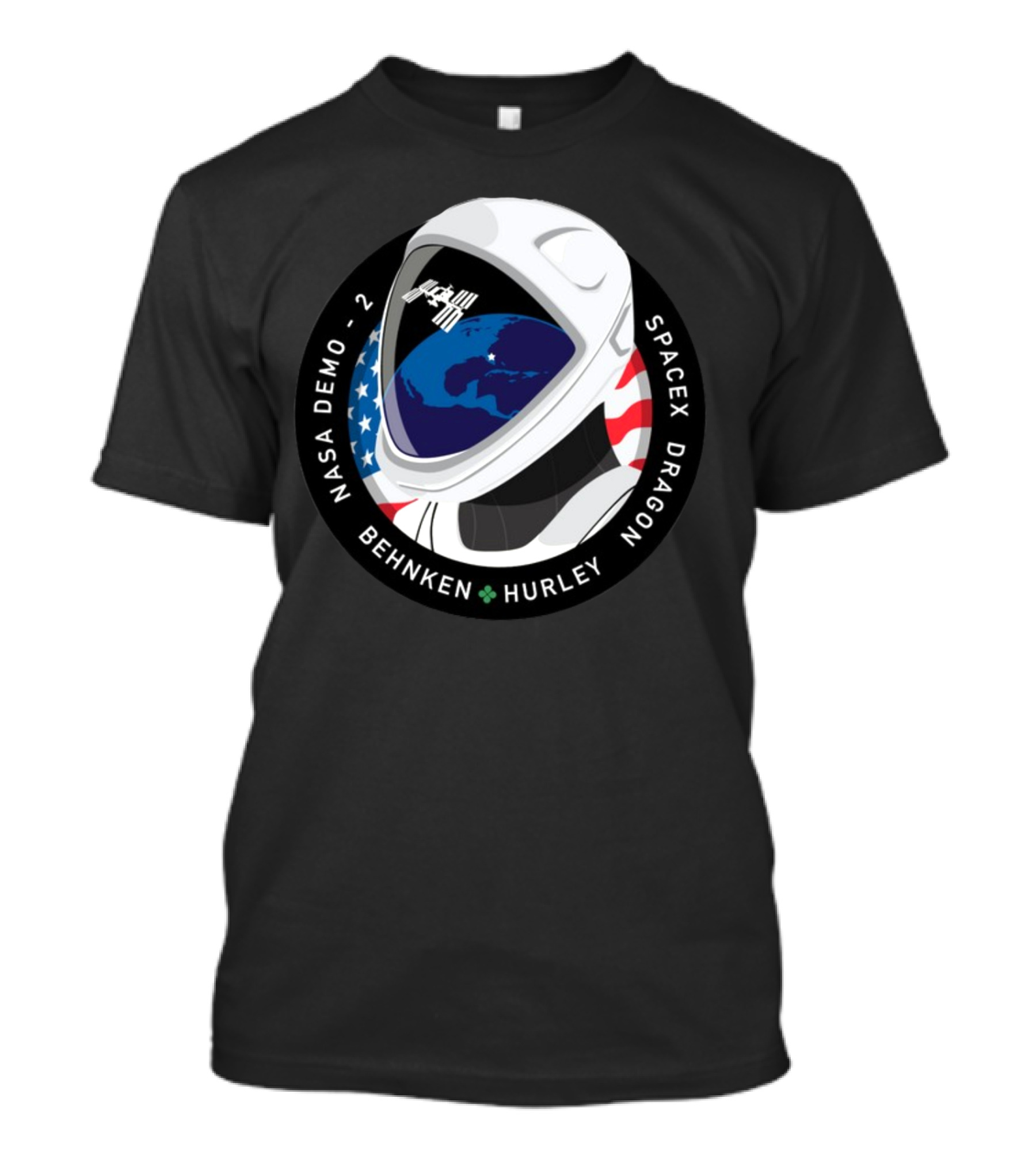 NASA Demo-2 SpaceX Dragon Behnken Hurley Helmet Patch T-Shirt