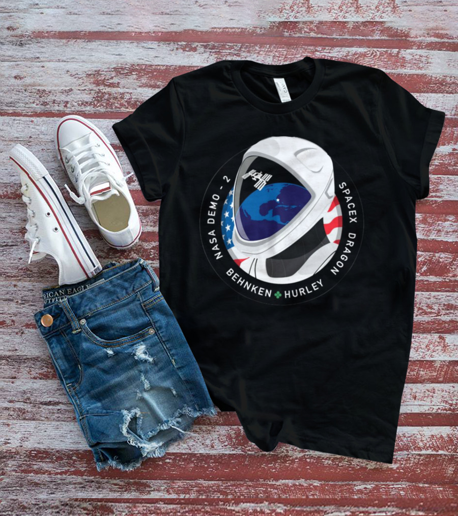 NASA Demo-2 SpaceX Dragon Behnken Hurley Helmet Patch T-Shirt