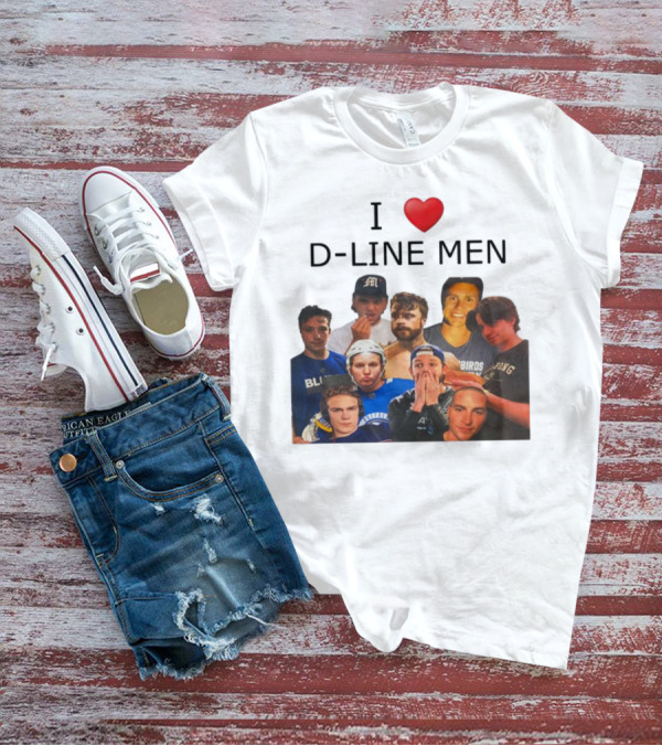 I ❤️ D-Line Men Blues Birds Sports Team Players T-Shirt