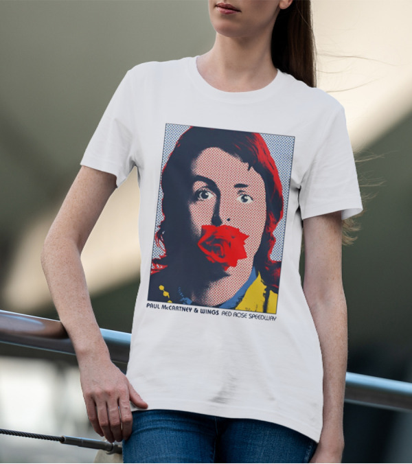 Paul McCartney And Wings Red Rose Speedway Pop Art Pixel Photo T-Shirt