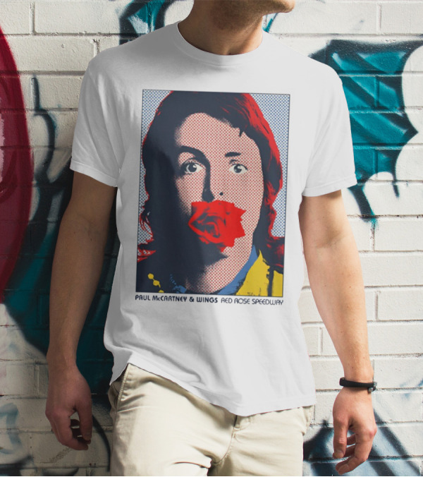 Paul McCartney And Wings Red Rose Speedway Pop Art Pixel Photo T-Shirt