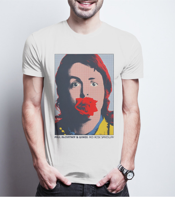Paul McCartney And Wings Red Rose Speedway Pop Art Pixel Photo T-Shirt