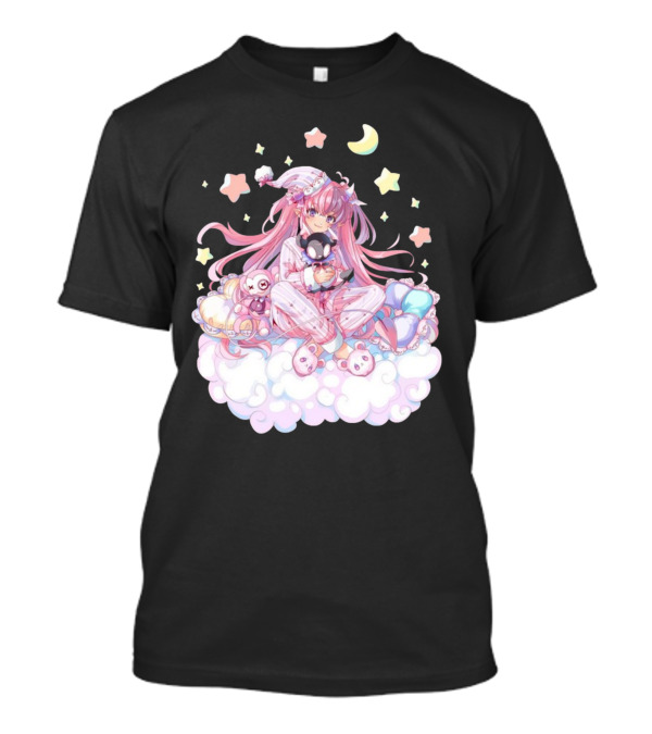 Ironmouse Vshojo Cute Pajama Sleepover With Moon And Stars T-Shirt