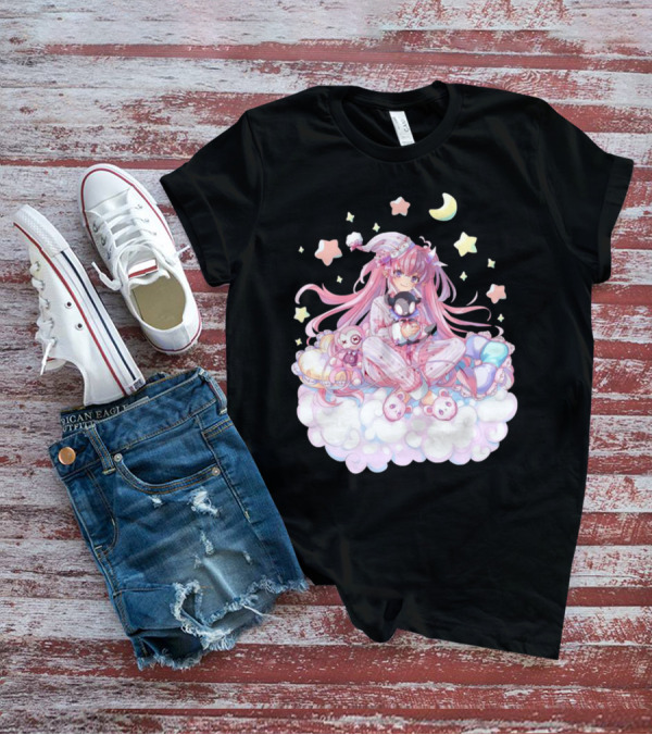 Ironmouse Vshojo Cute Pajama Sleepover With Moon And Stars T-Shirt