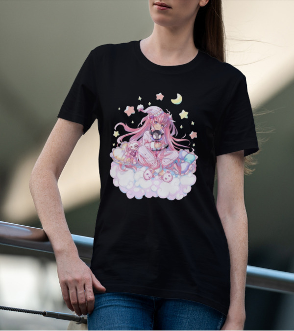 Ironmouse Vshojo Cute Pajama Sleepover With Moon And Stars T-Shirt
