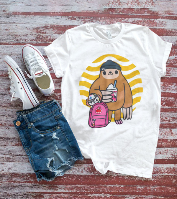 Toca Boca New Custom Prints Store Backpack Sloth With Drink And Hat Ripple T-Shirt