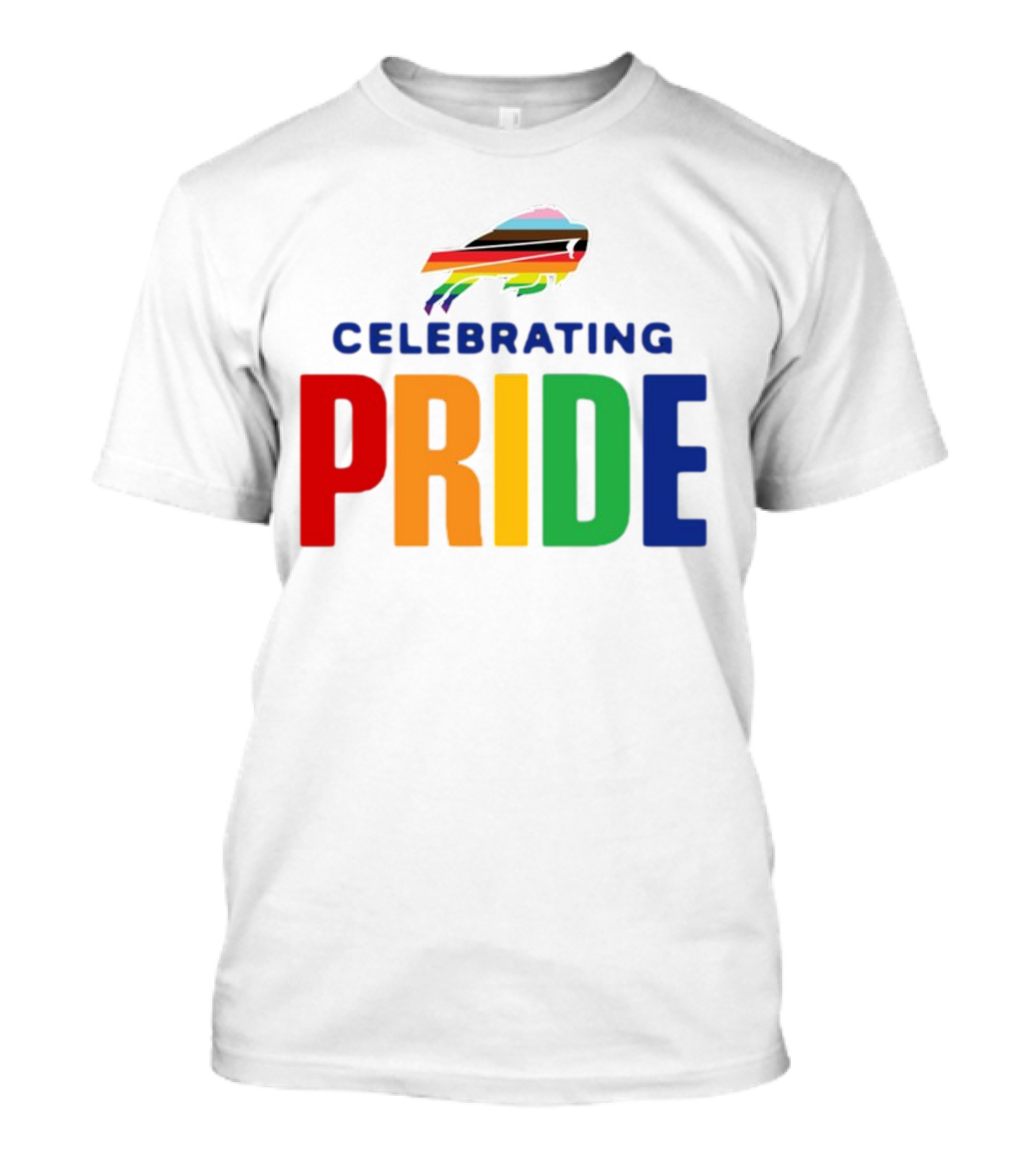 Buffalo Celebrating Pride With Rainbow Colors T-Shirt
