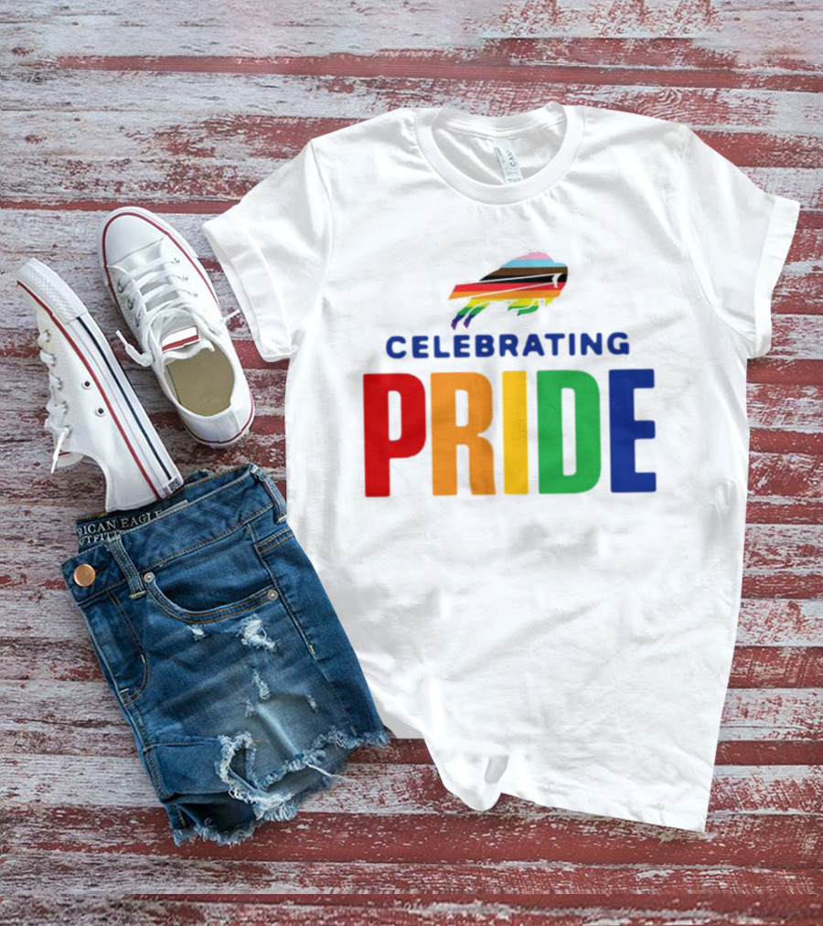 Buffalo Celebrating Pride With Rainbow Colors T-Shirt
