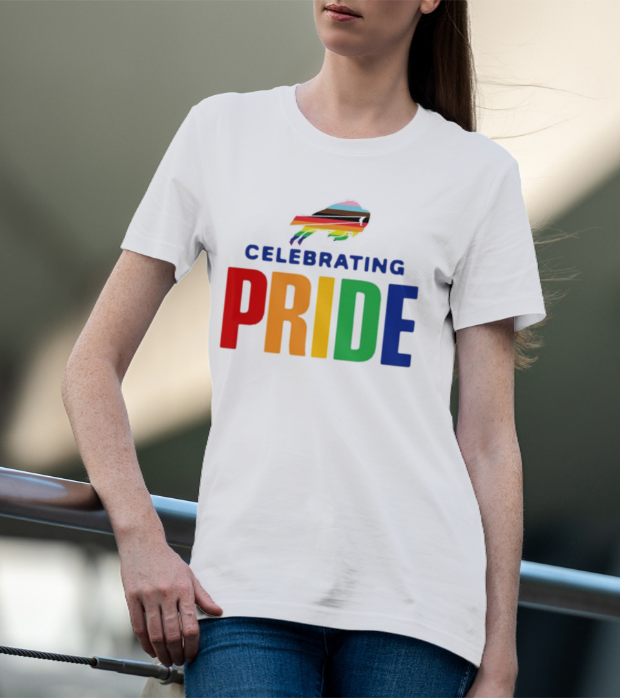 Buffalo Celebrating Pride With Rainbow Colors T-Shirt