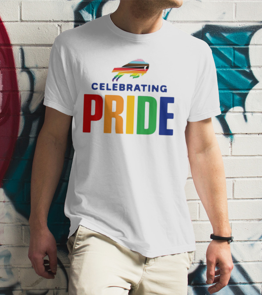 Buffalo Celebrating Pride With Rainbow Colors T-Shirt