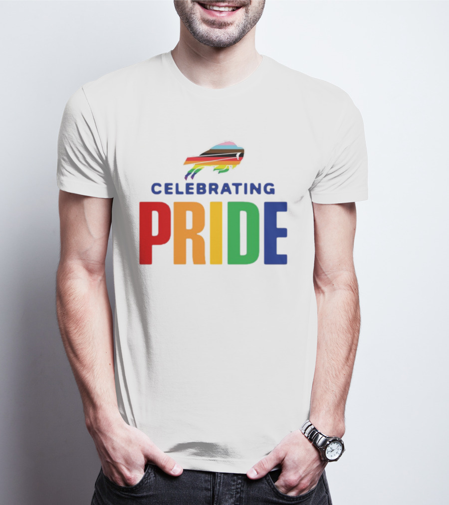 Buffalo Celebrating Pride With Rainbow Colors T-Shirt
