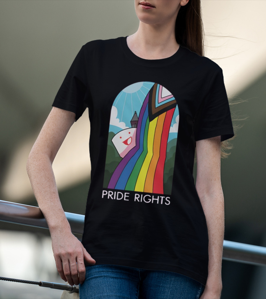Pride Rights Rainbow Stained Glass Design DFTBA T-Shirt