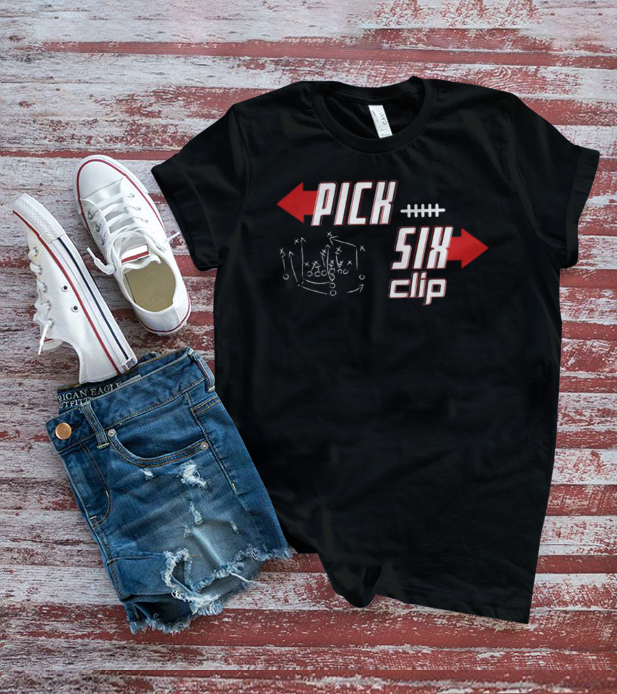 Pick Six Clip Football Play Diagram T-Shirt