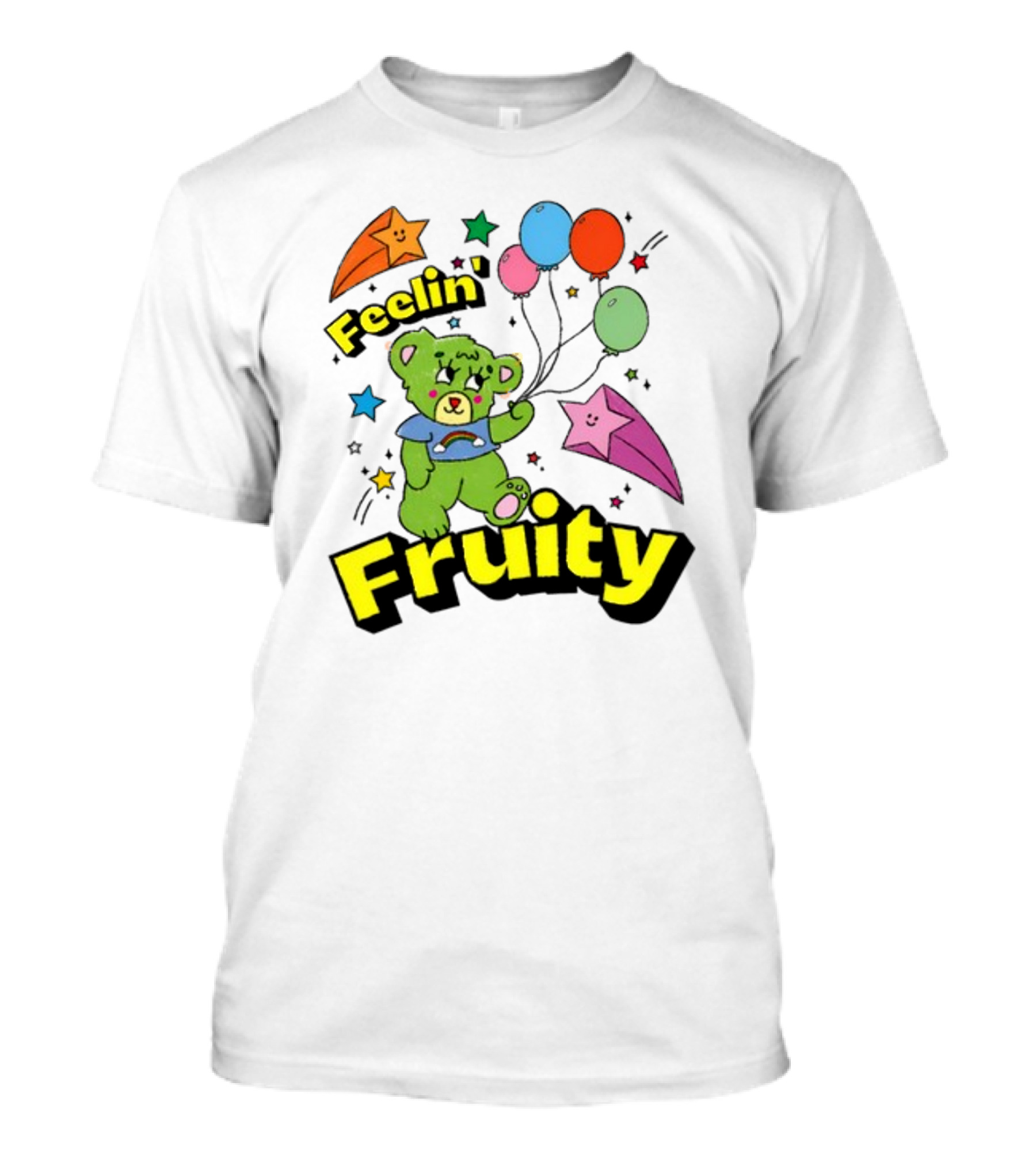 Feelin' Fruity Bear With Balloons And Stars T-Shirt