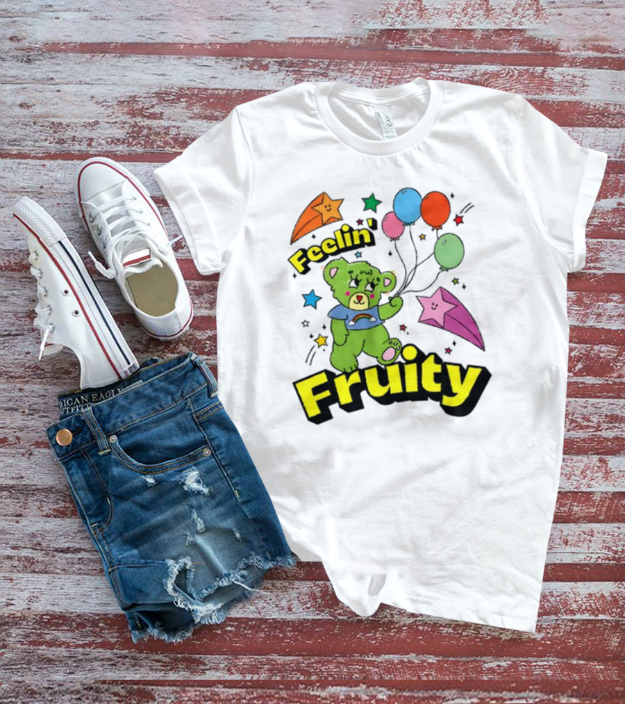 Feelin' Fruity Bear With Balloons And Stars T-Shirt