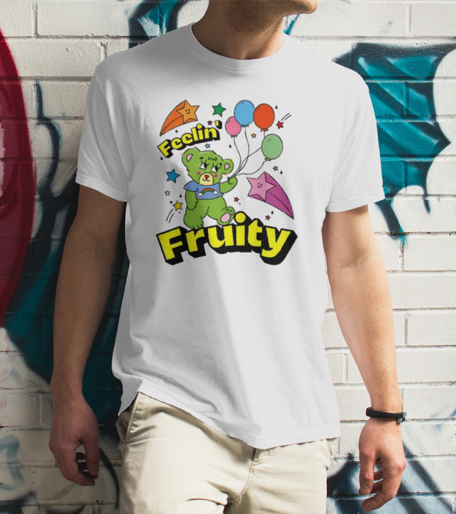 Feelin' Fruity Bear With Balloons And Stars T-Shirt
