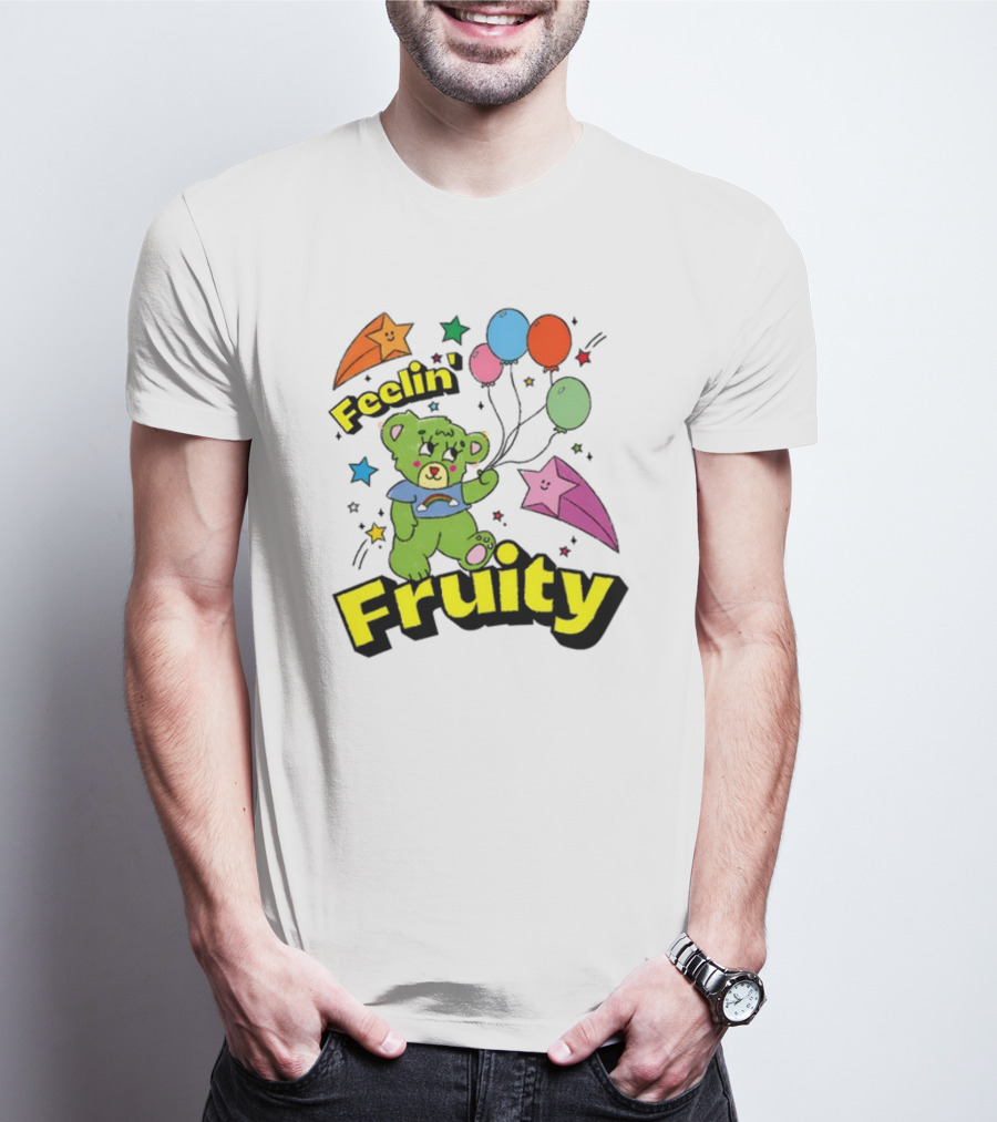 Feelin' Fruity Bear With Balloons And Stars T-Shirt