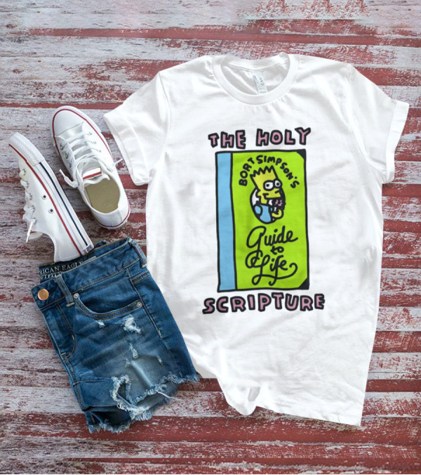 The Holy Bort Simpson's Guide To Life Scripture Book Cover T-Shirt
