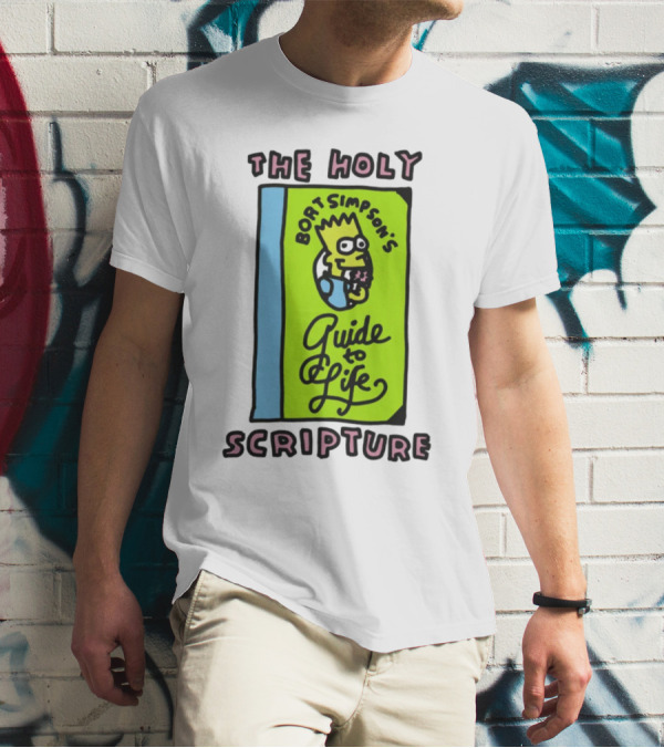 The Holy Bort Simpson's Guide To Life Scripture Book Cover T-Shirt