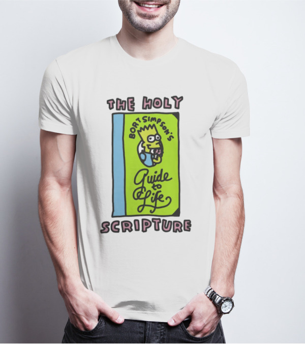 The Holy Bort Simpson's Guide To Life Scripture Book Cover T-Shirt