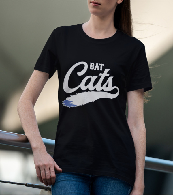 Bat Cats Logo With Feather Tail T-Shirt
