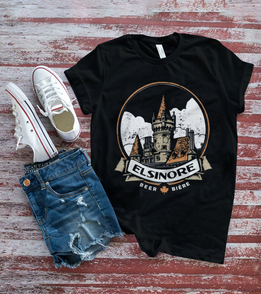 Elsinore Beer Strange Brew Castle With Maple Leaf Biere T-Shirt
