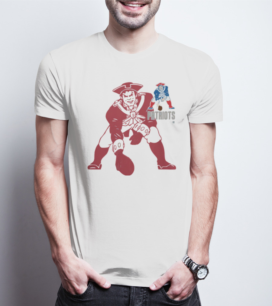 New England Patriots Retro Pat Patriot Football T-Shirt